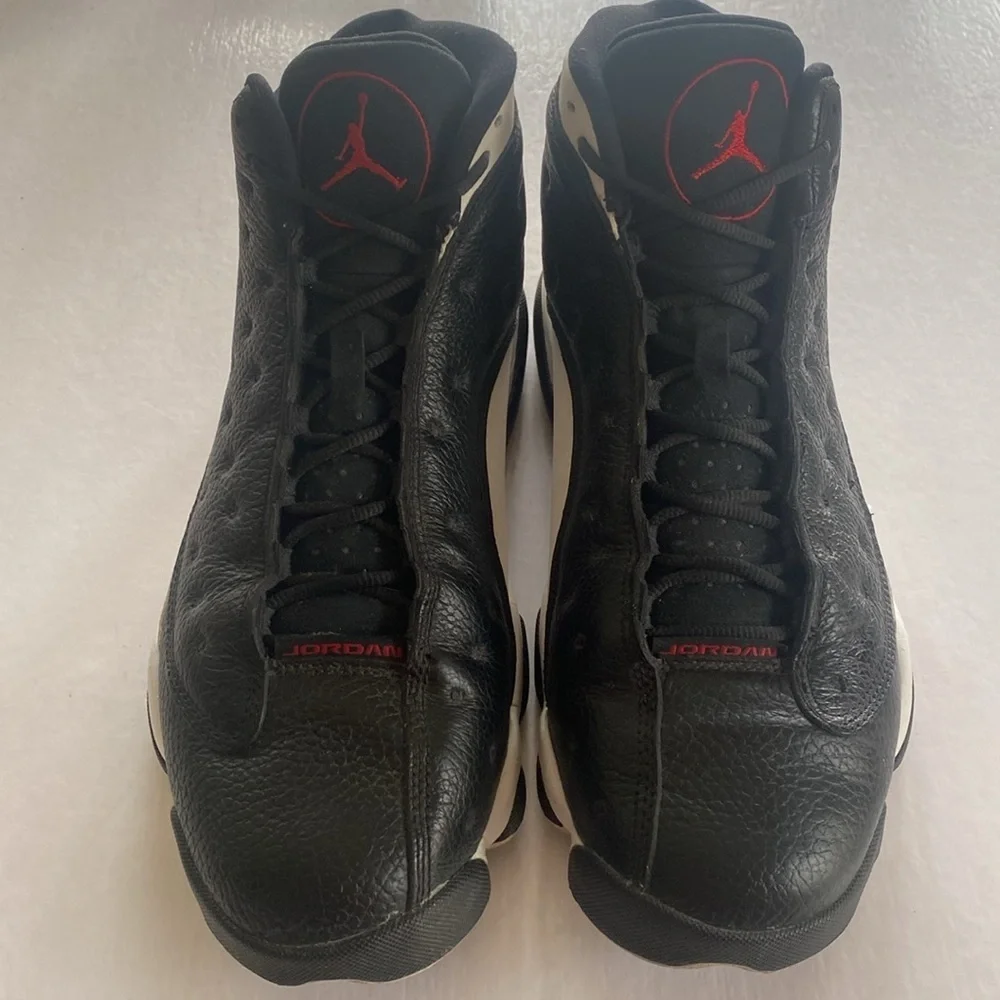 NIKE Air Jordan 13 Retro Men's Black Leather er Shoes Size 10.5